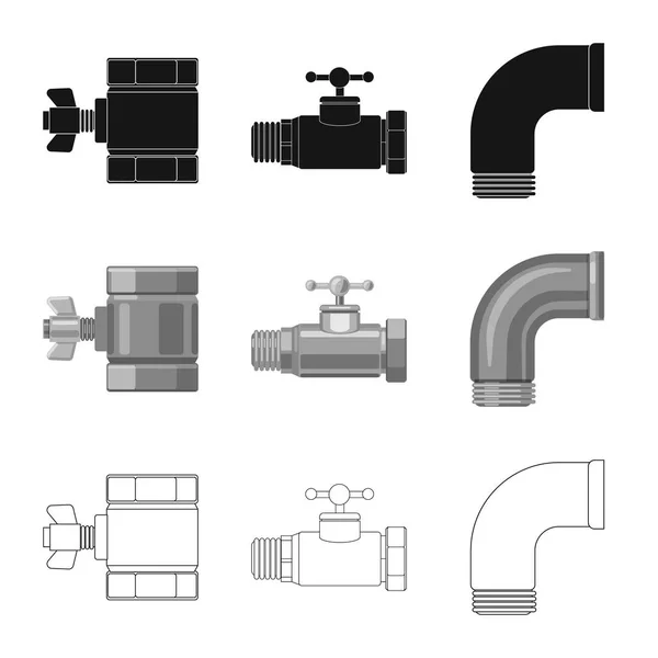 Ilustración vectorial del icono de tubo y tubo. Conjunto de tubo y tubería vector icono para stock . — Archivo Imágenes Vectoriales