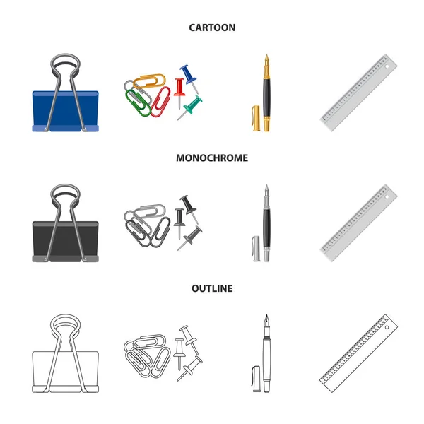 Векторная иллюстрация значка офиса и поставки. Коллекция офисных и школьных символов для интернета . — стоковый вектор