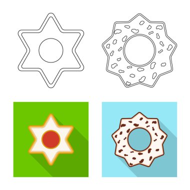 Bisküvi ve kek işareti yalıtılmış nesne. Bisküvi ve çikolata hisse senedi simgesi için web topluluğu.