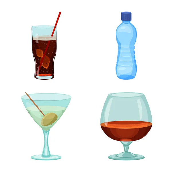 Oggetto isolato di bevanda e bar simbolo. Set di bevande e partito stock simbolo per il web . — Vettoriale Stock