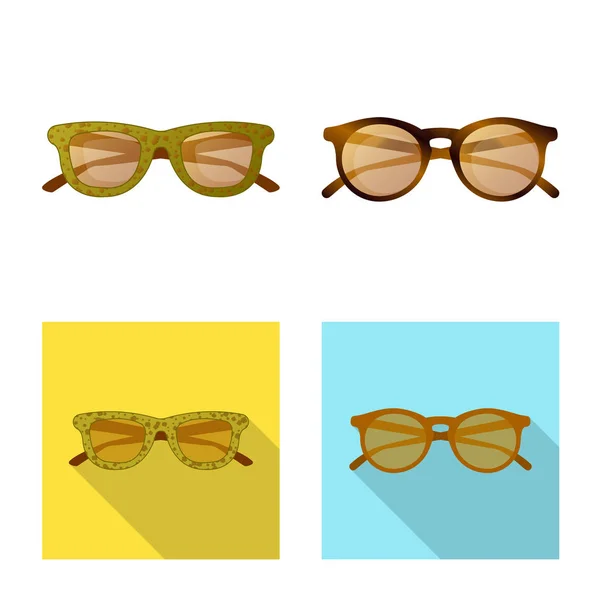 Vektor-Illustration von Brillen und Sonnenbrillen-Logo. Sammlung von Brillen und Zubehör Vektor-Symbol für Lager. — Stockvektor