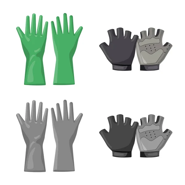 Objet isolé de gant et signe d'hiver. Collection d'icône vectorielle de gant et d'équipement pour stock . — Image vectorielle