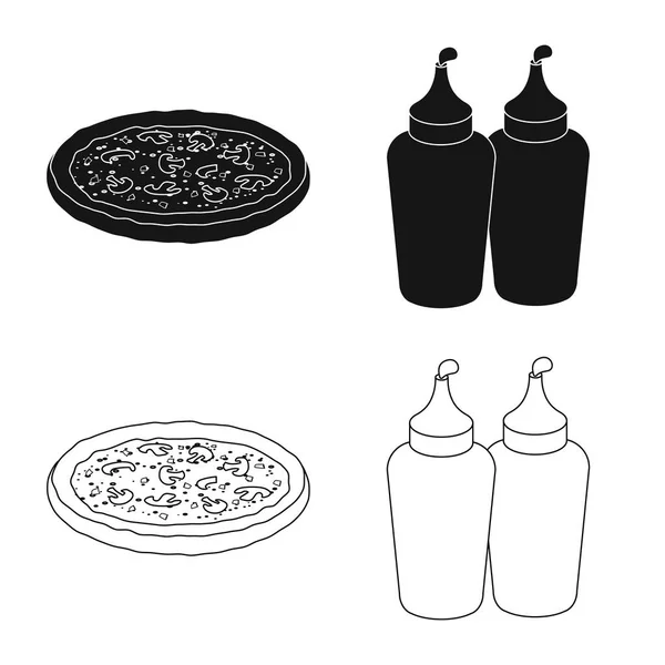 Design vettoriale di pizza e simbolo alimentare. Set di pizza e illustrazione vettoriale stock italia . — Vettoriale Stock