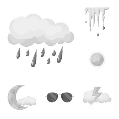 Hava ve İklim simge vektör Illustration. Hisse senedi için hava ve bulut vektör simge topluluğu.