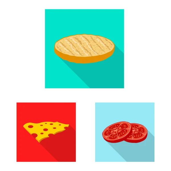 Diseño vectorial de hamburguesa y logo sándwich. Colección de hamburguesa y el icono del vector de rebanada para stock . — Vector de stock