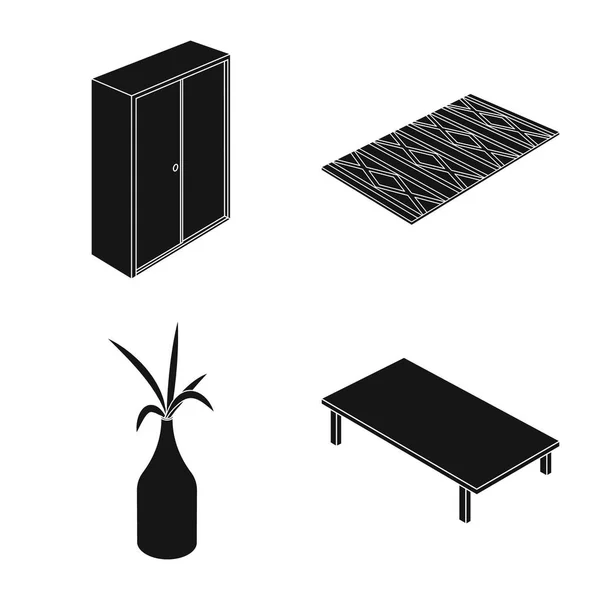 Vector Design Hálószoba Szoba Szimbólum Csoportja Hálószoba Bútor Tőzsdei Szimbólum — Stock Vector