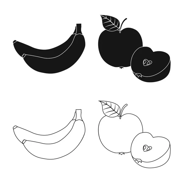 Objet isolé de légumes et fruits signe. Collection de légumes et de légumes symbole de stock pour la toile . — Image vectorielle