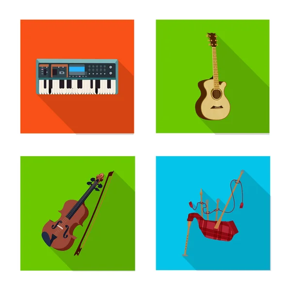 Objeto aislado de música y sintonía. Colección de música y herramienta de stock símbolo para la web . — Vector de stock