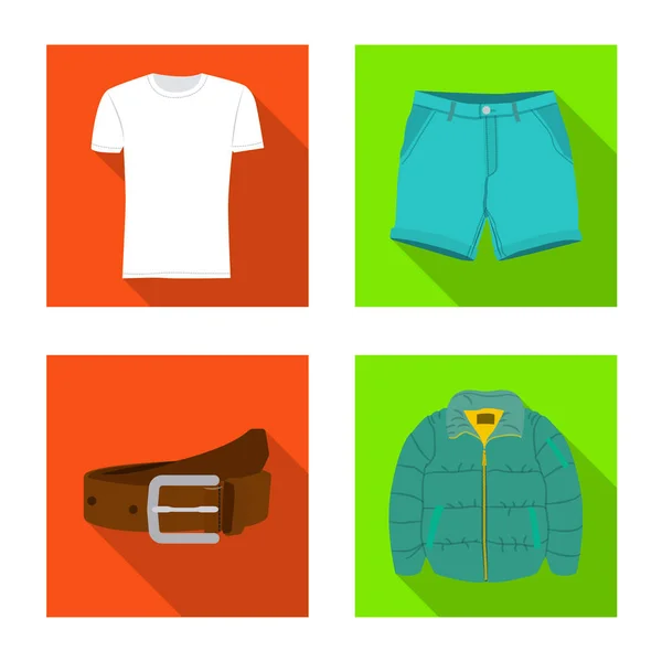 Ilustración vectorial del hombre y el icono de la ropa. Conjunto de hombre y desgaste vector de stock ilustración . — Vector de stock