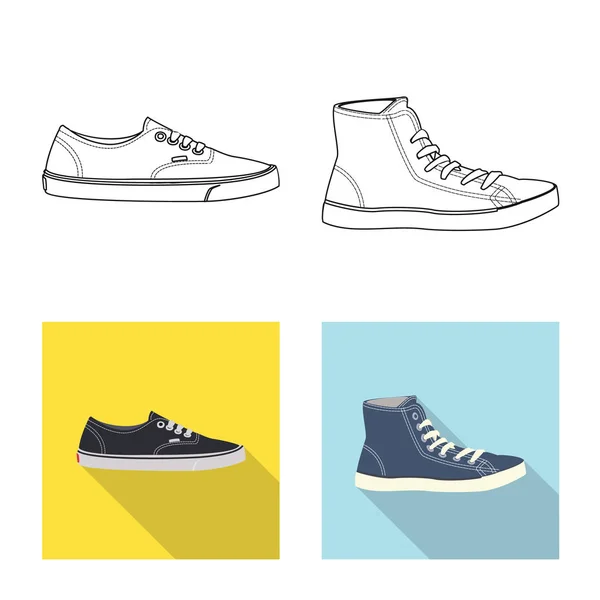 Conception vectorielle du logo chaussure et chaussures. Collection d'illustrations vectorielles de chaussures et de pieds . — Image vectorielle