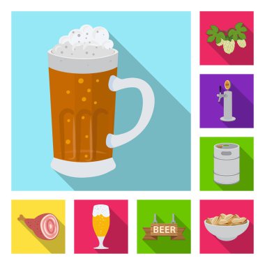 Yalıtılmış nesne pub ve çubuğu simgesinin. Pub ve iç hisse senedi vektör çizim koleksiyonu.