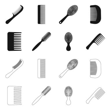 Fırça ve saç logo vektör tasarımı. Fırça ve saç fırçası hisse senedi simgesi için web topluluğu.