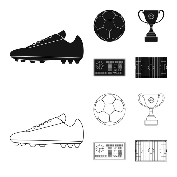 Vektor-Illustration von Fußball und Getriebeschild. Sammlung von Fußball- und Turnier-Vektor-Symbolen für Aktien. — Stockvektor