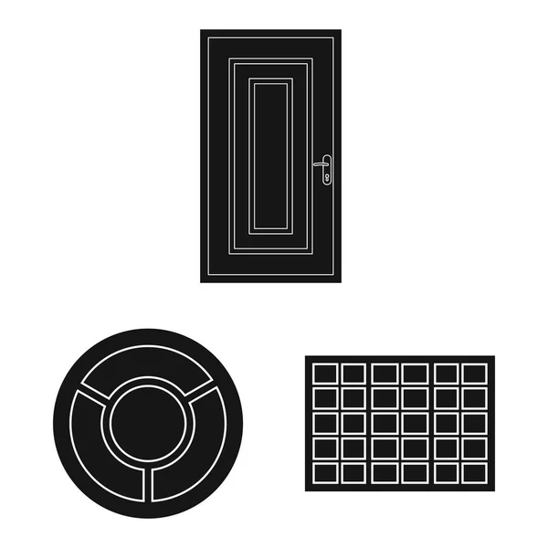 Vector ontwerp van deur en front teken. Verzameling van deur en houten vector pictogram voor voorraad. — Stockvector