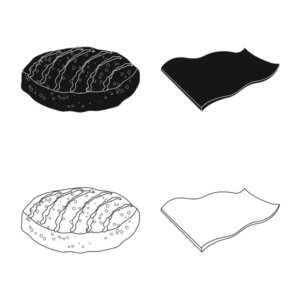 Vector ontwerp van Hamburger en sandwich symbool. Set hamburger en segment vector pictogram voor voorraad. — Stockvector