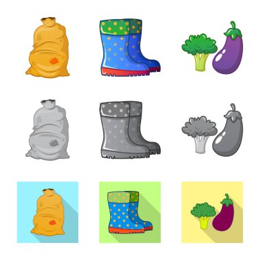 Çiftlik ve tarım simge vektör tasarımı. Çiftlik ve bitki vektör simgesini hissenin topluluğu.