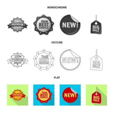 Amblem ve rozet logo vektör Illustration. Amblem ve etiket stok vektör çizim seti.