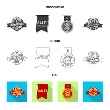 Amblem ve rozet simge vektör Illustration. Amblem ve etiket stok vektör çizim seti.