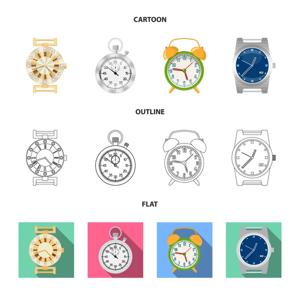 Diseño Vectorial Del Reloj Símbolo Tiempo Conjunto Ilustración Vector Stock — Archivo Imágenes Vectoriales