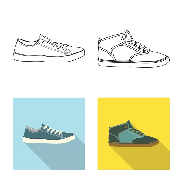 Diseño vectorial de zapato y signo de calzado. Conjunto de zapato y pie símbolo de stock para web . — Archivo Imágenes Vectoriales