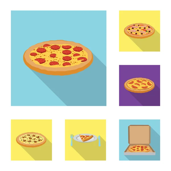 Εικονογράφηση διάνυσμα σημείου πίτσα και φαγητό. Σύνολο της πίτσας και Ιταλία διάνυσμα εικονίδιο για το Χρηματιστήριο. — Διανυσματικό Αρχείο