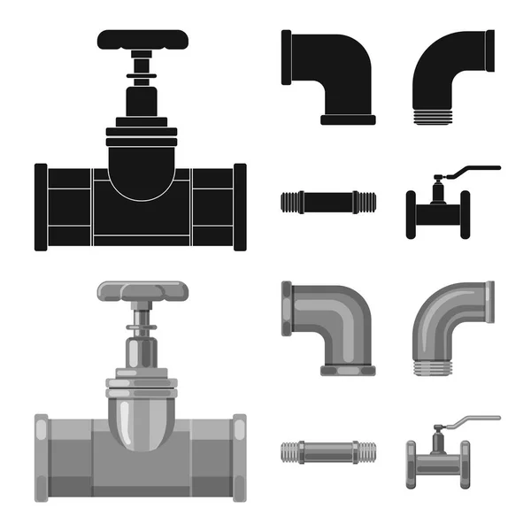 Векторний дизайн вивіски труб і труб. Колекція труб і конвеєрів Векторні значки для складів . — стоковий вектор