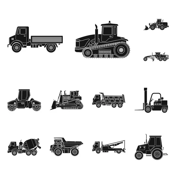 Illustrazione vettoriale del logo di costruzione e costruzione. Raccolta del simbolo di costruzione e parco macchine per il web . — Vettoriale Stock