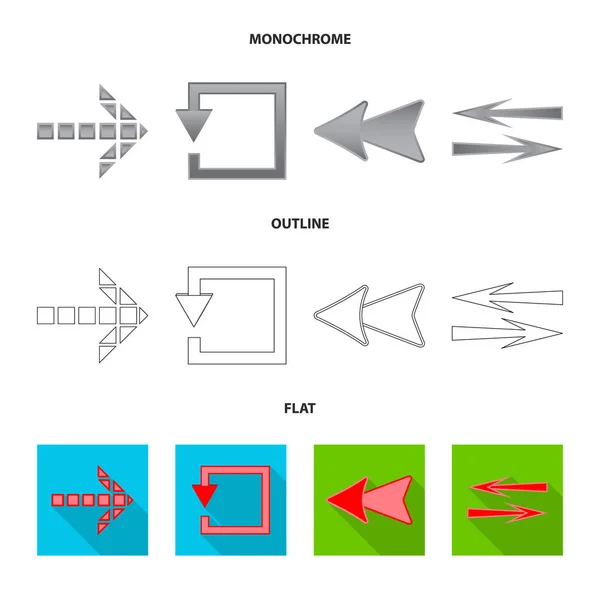 Conception vectorielle de l'élément et du logo de flèche. Collecte d'éléments et icône vectorielle de direction pour le stock . — Image vectorielle