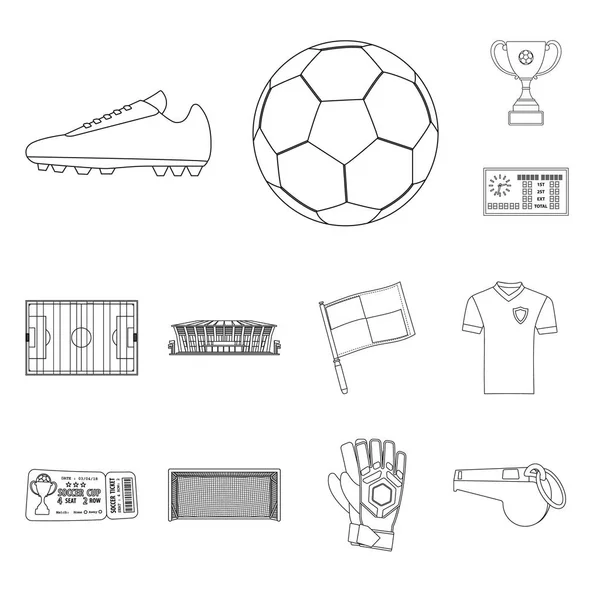 Isolado objeto de futebol e engrenagem ícone. Conjunto de futebol e torneio ilustração vetor estoque . — Vetor de Stock