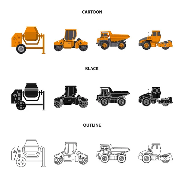 Vector ontwerp van bouw- en constructie-pictogram. Set van bouw en machines vector pictogram voor voorraad. — Stockvector