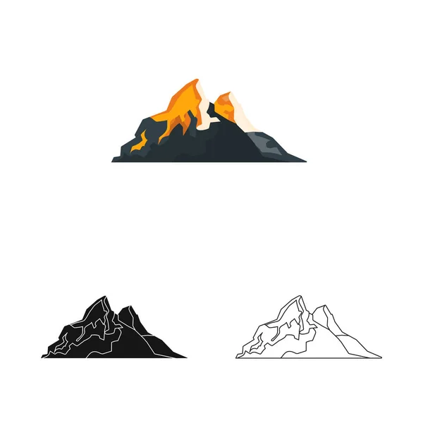 ベクトル登山とピークの記号のデザイン。登山やキャンプのコレクション在庫のベクトル アイコン. — ストックベクタ