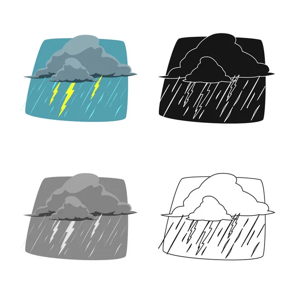 天候および気候のロゴのベクター デザイン。Web の天気と雲の銘柄記号のセット. — ストックベクタ