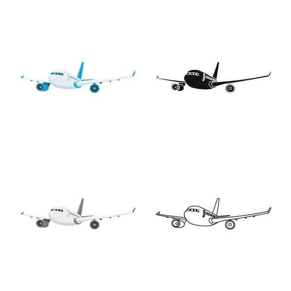 Illustration vectorielle du plan et du symbole de transport. Ensemble de symbole de stock de plan et de ciel pour la toile . — Image vectorielle