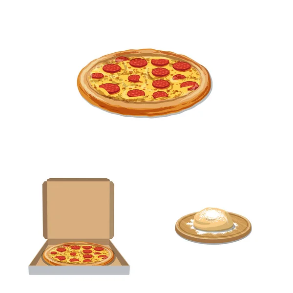 Illustrazione vettoriale di pizza e simbolo alimentare. Raccolta di pizza e illustrazione vettoriale stock italia . — Vettoriale Stock