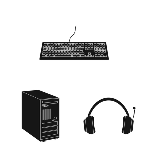 Vektorillustration av laptop och enhet-logotypen. Uppsättning av laptop och server lager vektorillustration. — Stock vektor