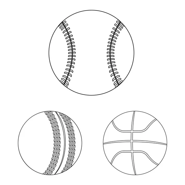 Objeto aislado de deporte y símbolo de pelota. Colección de deporte y símbolo de stock atlético para la web . — Vector de stock