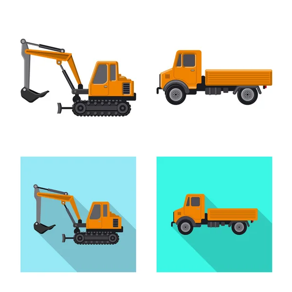 Ilustración vectorial del icono de construcción y construcción. Conjunto de construcción y maquinaria stock vector ilustración . — Vector de stock