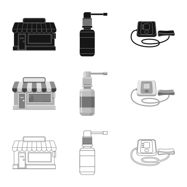 Векторный дизайн вывески аптеки и больницы. Набор векторных иллюстраций для аптеки и бизнеса . — стоковый вектор
