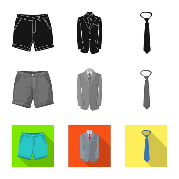 Vectorillustratie van mens en kleding logo. Collectie van mens en slijtage voorraad vectorillustratie. — Stockvector