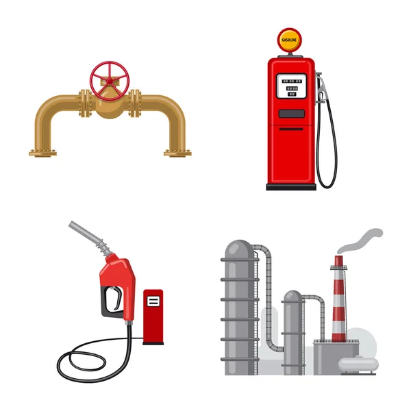 Conception vectorielle du symbole pétrolier et gazier. Ensemble d'illustration vectorielle de stock d'huile et d'essence . — Image vectorielle