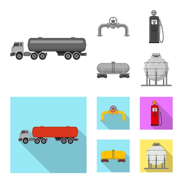 Diseño vectorial del icono del petróleo y el gas. Colección de aceite y aceite icono vector para stock . — Vector de stock