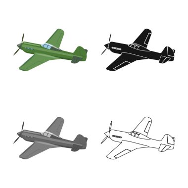 Uçak ve taşıma logo vektör Illustration. Uçak ve gökyüzü hisse senedi vektör çizim seti.