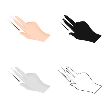 Dokunmatik ve el logosu yalıtılmış nesne. Dokunmatik ekran ayarla ve stok vektör çizim değmek.