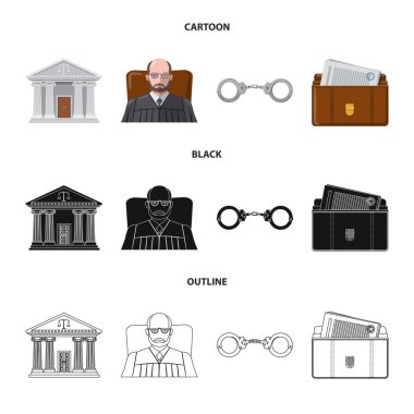 Hukuk ve avukat simge vektör tasarımı. Hukuk ve adalet hisse senedi simgesi web için kümesi.