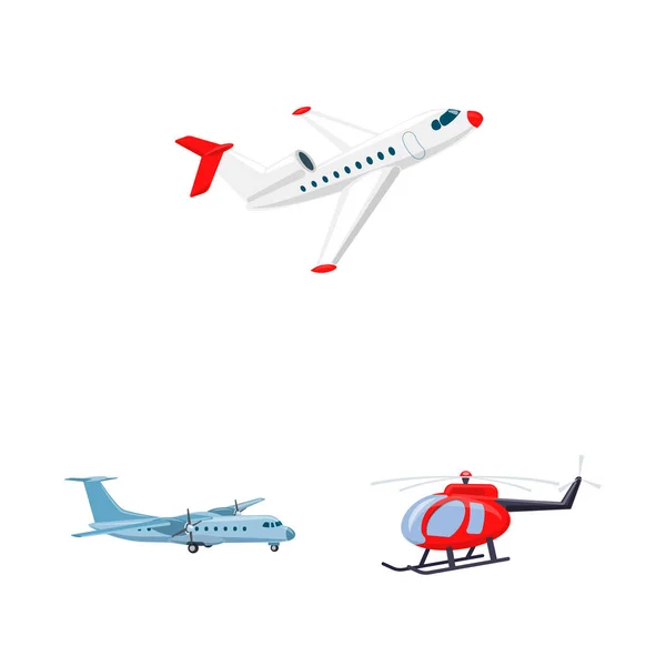 Projeto Vetorial Avião Símbolo Transporte Coleção Plano Céu Estoque Vetor — Vetor de Stock