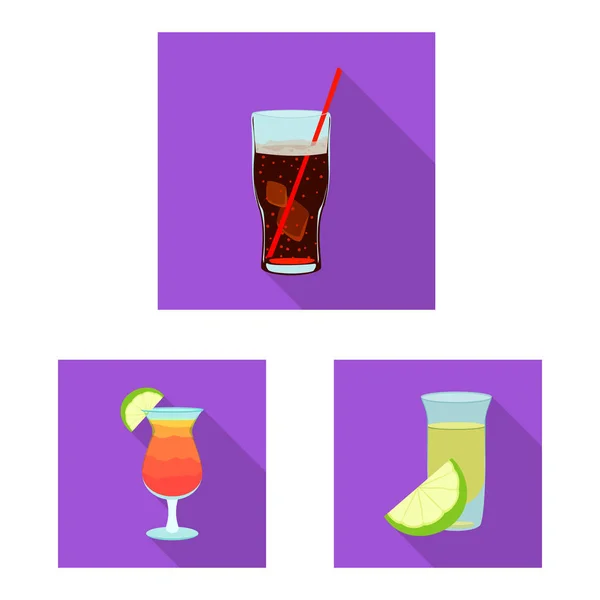 Isolated object of drink and bar logo. Collection of drink and party stock symbol for web. — Stock Vector