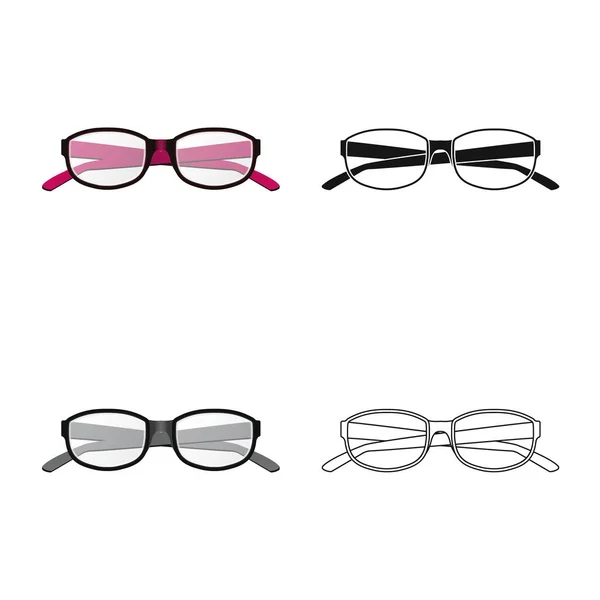 Conception vectorielle de lunettes et icône de cadre. Jeu de lunettes et accessoire illustration vectorielle de stock . — Image vectorielle