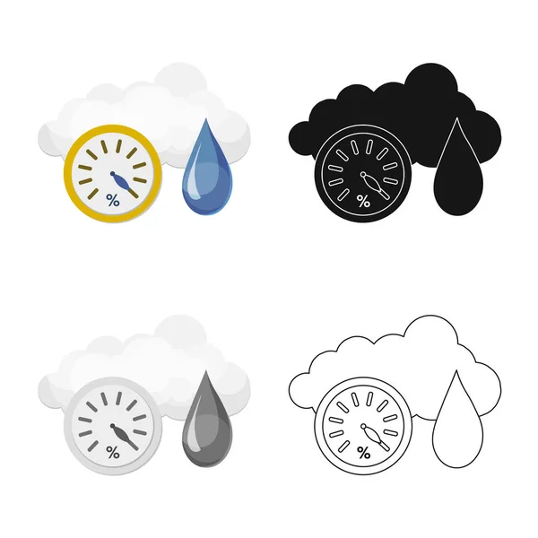 Illustrazione vettoriale del clima e del simbolo climatico. Raccolta di meteo e cloud stock simbolo per il web . — Vettoriale Stock