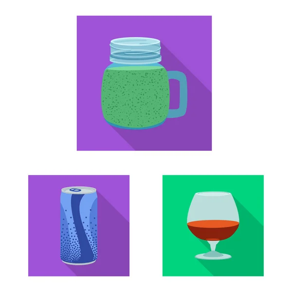 Ilustração vetorial de bebida e sinal de bar. Coleção de bebida e festa ilustração vetor estoque . —  Vetores de Stock