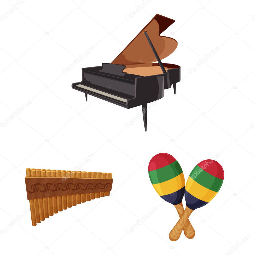 Vector design of music and tune icon. Collection of music and tool stock vector illustration.
